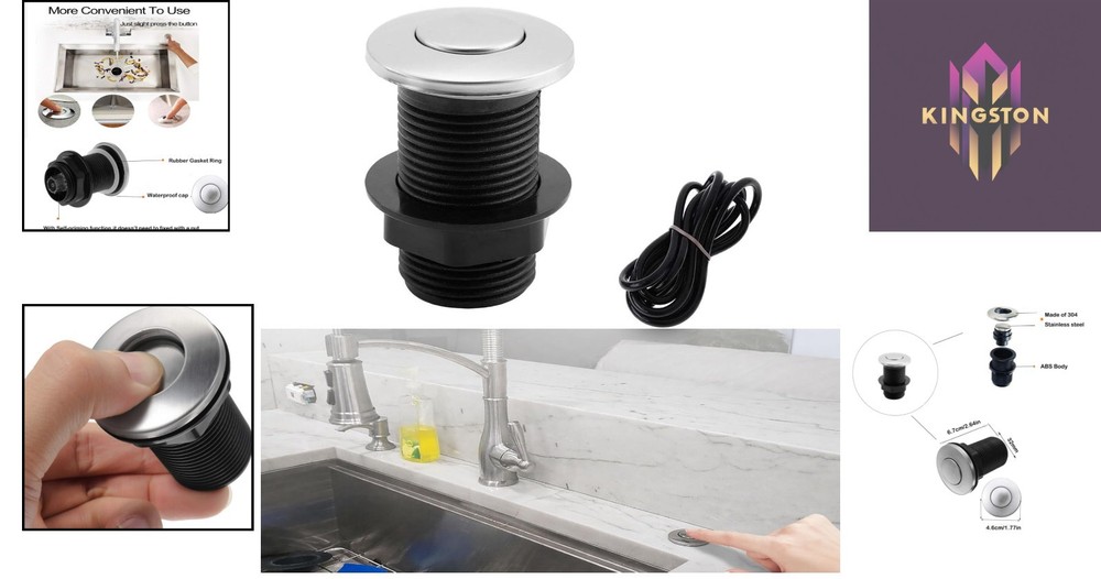 2026 Upgraded Push Button Air Switch for Garbage Disposal - Waterproof & Durable