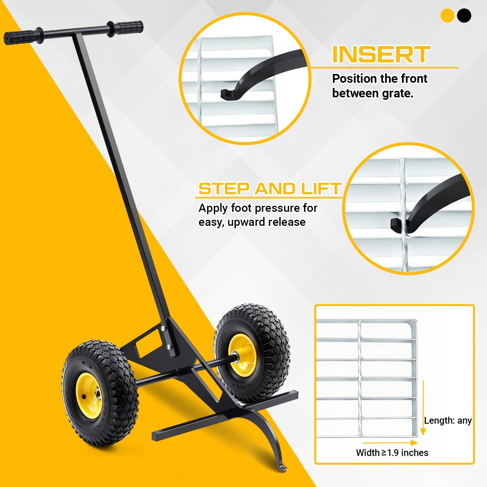 ** NEW Grate Lifter | Heavy Duty | 10" Wheels | Steel | For Spray / Paint Booths