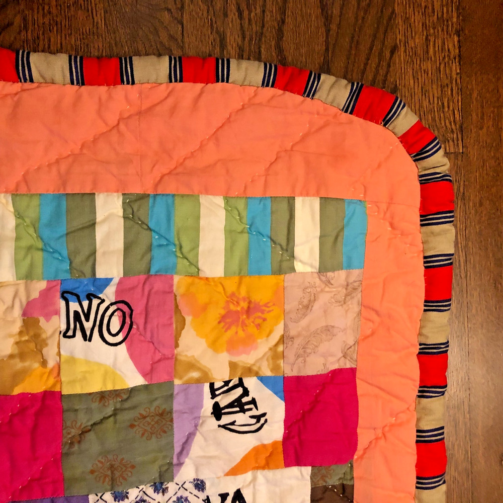 Gorgeous Moslty Hand Stitched Patchwork Quilt 52"x 76"