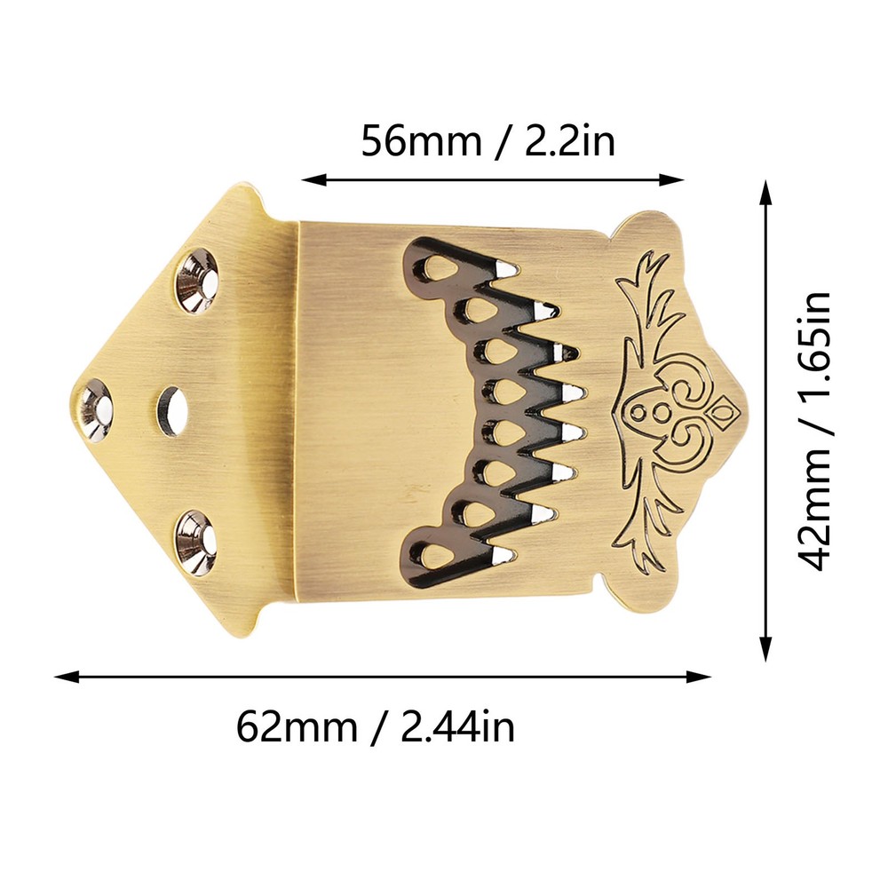 8 String Mandolin Tailpiece Feather Pattern Metal Bronze Color For Mandolin EXEB