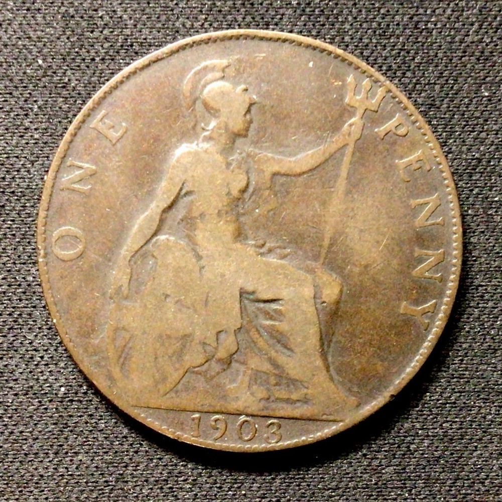 1903 British One Penny! ENN Coins