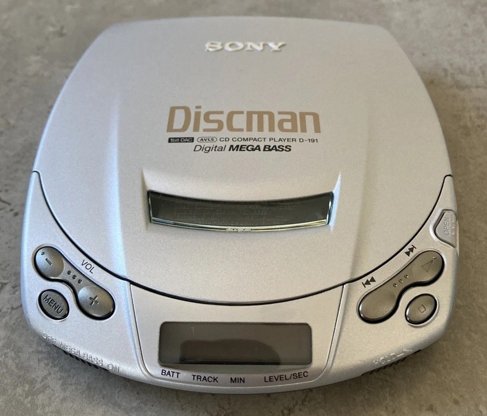 Sony D-191 Discman CD Walkman - Portable CD Player - Silver - Boxed/Working