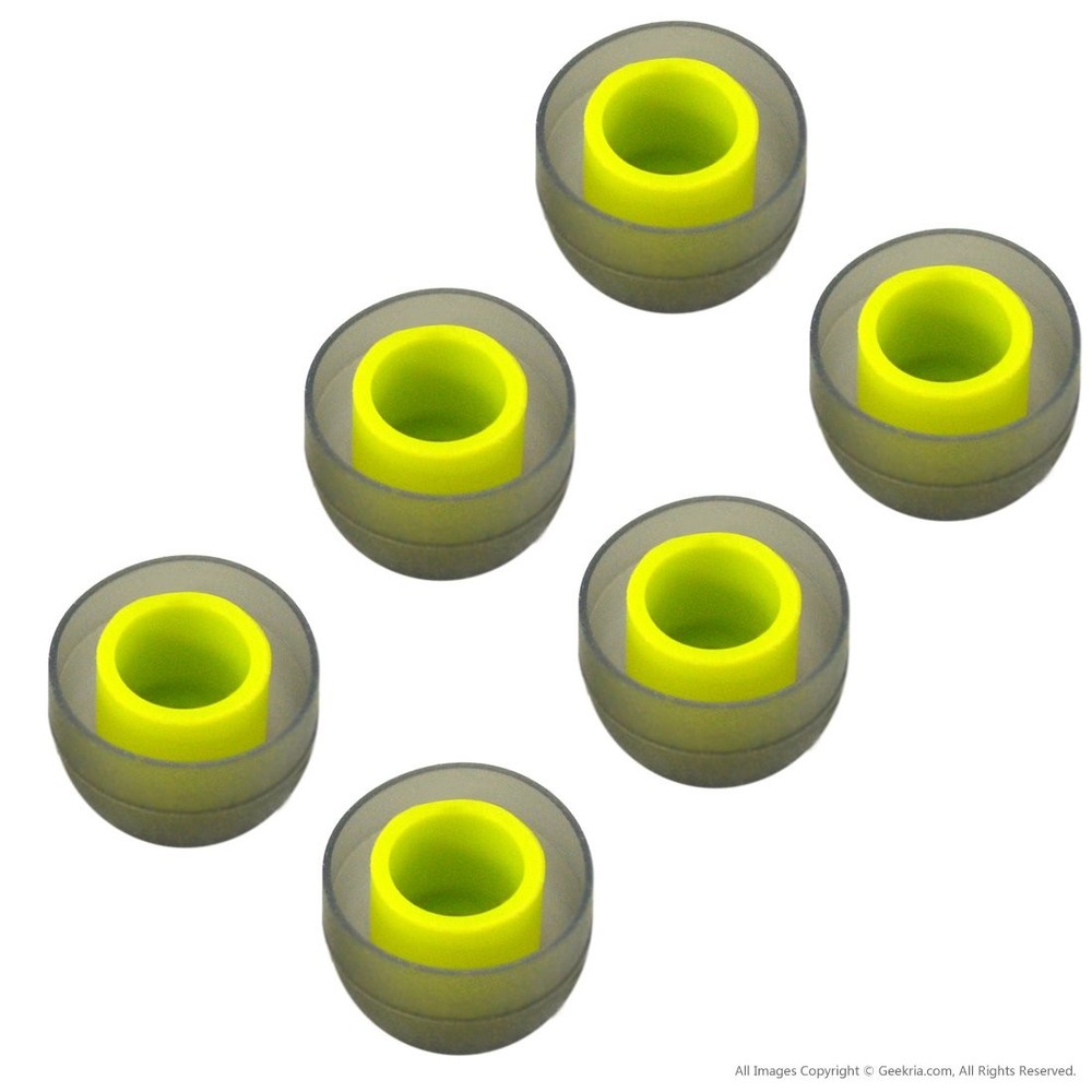 Geekria® 3 Pairs Replacement Silicone Eartips Earbuds Compatible with M, Grey