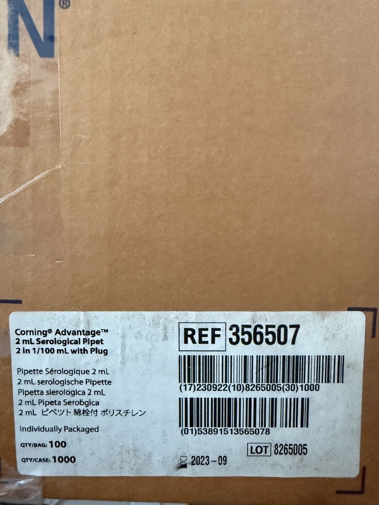 (1000/Cs) FALCON Advantage 2mL Polystyrene Serological Pipets w/ Plug 356507