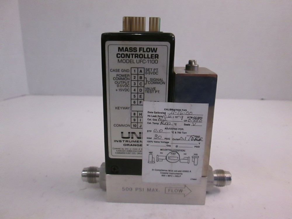 Unit UFC-1100 Mass Flow Controller, 95%N2, 500 SCCM, Used