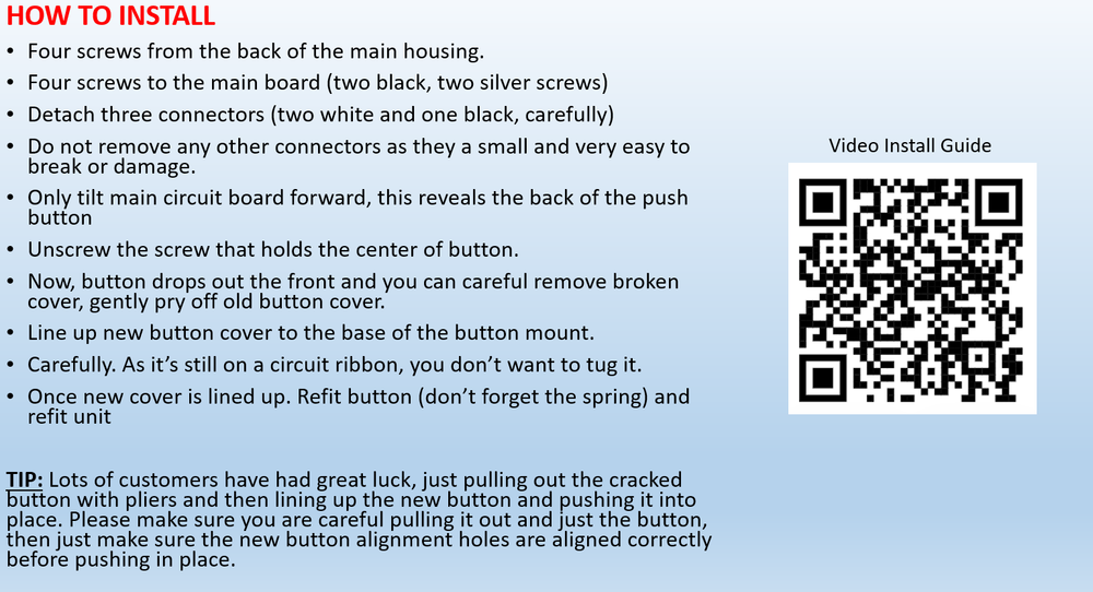 Premium Replacement Buttons for Ring Doorbell Pro (4-Pack) - Easy Installation