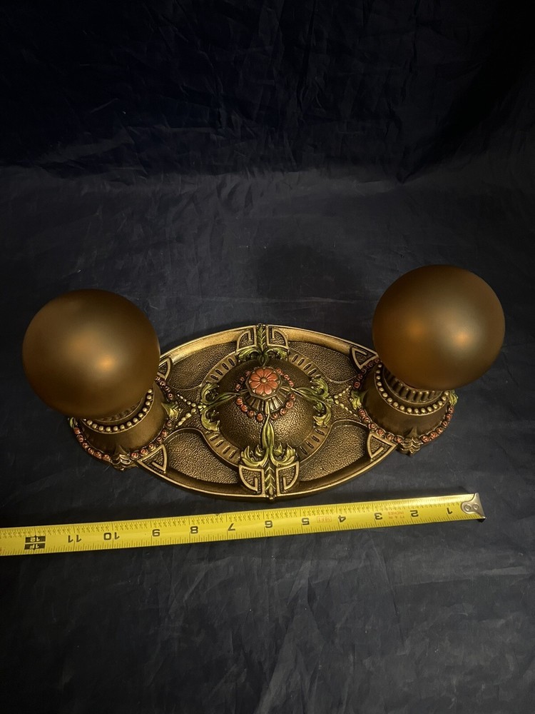 Antique Single Two Socket Flush Mount Fixture Beautiful 19B