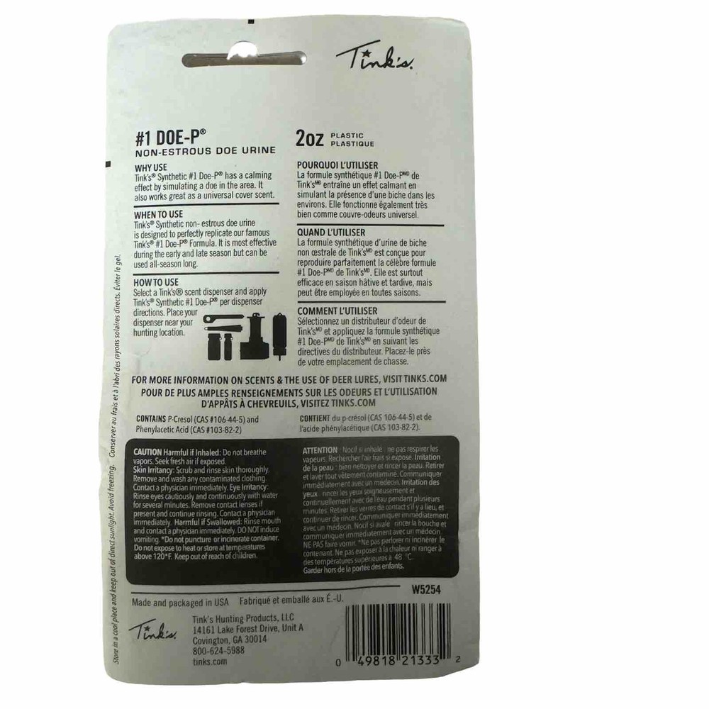 TINK'S 1 Doe-P Scent Synthetic 1 oz., Brown 2 oz