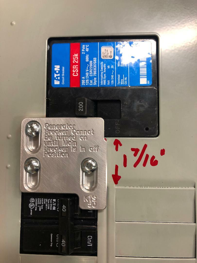 Generator Interlock Kit , Eaton / Cutler Hammer Br 150 amp and 200 amp panels