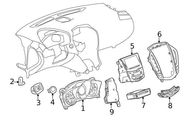 Genuine GM Passenger Side Instrument Panel Trim Panel Bracket 20969314