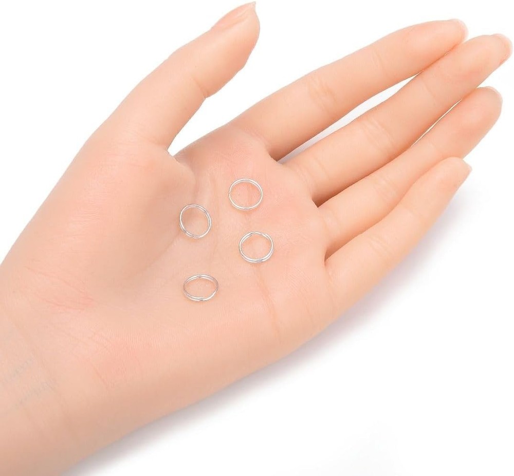 20pcs Authentic 925 Sterling Silver 10mm Split Jump Ring Round Open Connector...