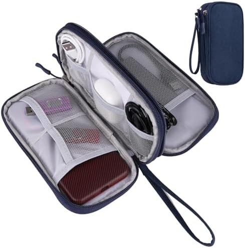 Travel Cable Organizer Electronics Accessories Bag Blue