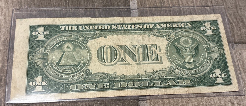 1935E $1 Silver Certificate w/ Severe Miscut Error FREE SHIPPING 2 Notes Showing