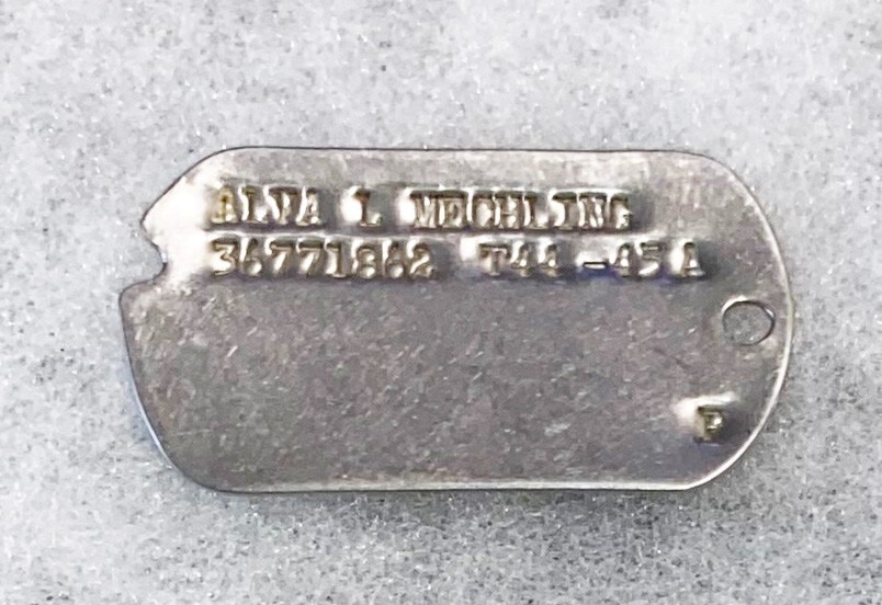 WWII Single Alva Mechling T-44 Dog Tag WAC ?