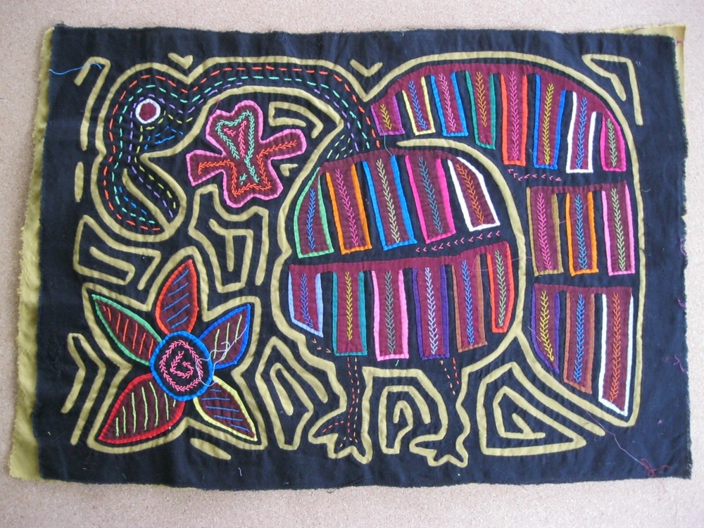 Kuna Native Hand-Stitch Panama Mola E1308 Complex Carnivore