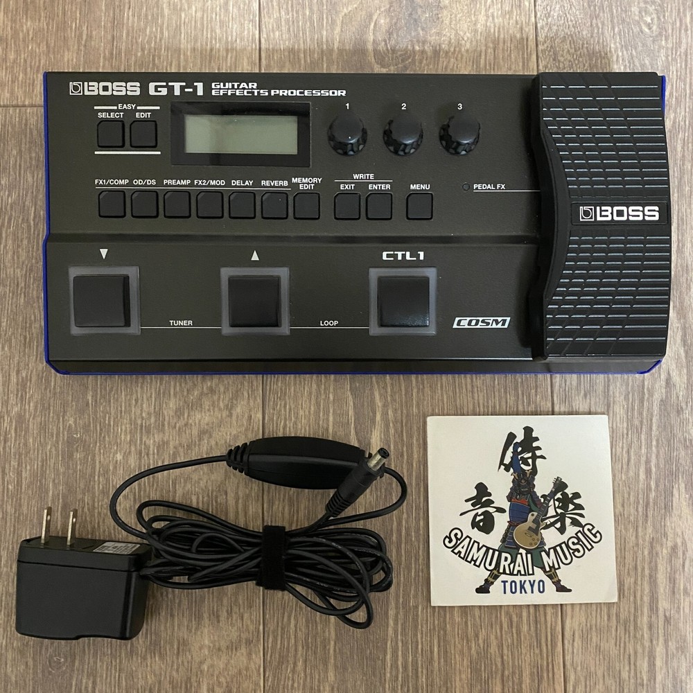 BOSS GT-1 Guitar Multi Effects Processor Pedal With AC Adapter From Japan
