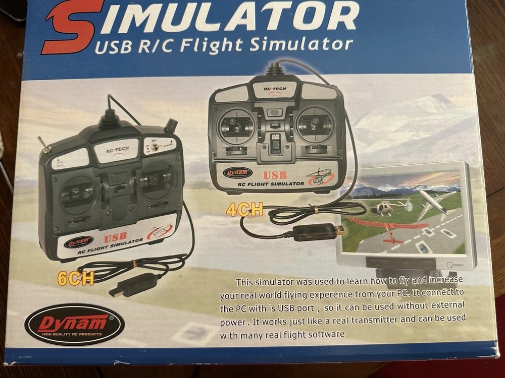 Dynam USB RC Flight Simulator Controller In Original Box USED CONDITION