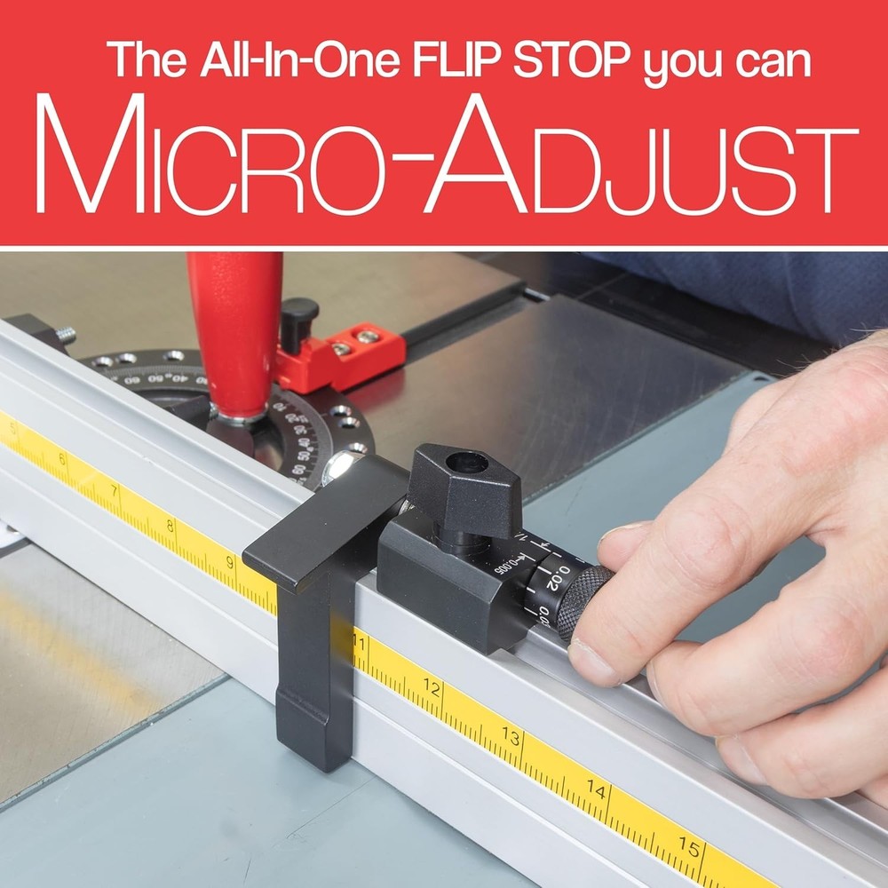 Fulton Precision Miter Gauge Micro Adjust Flip Stop Upgrade