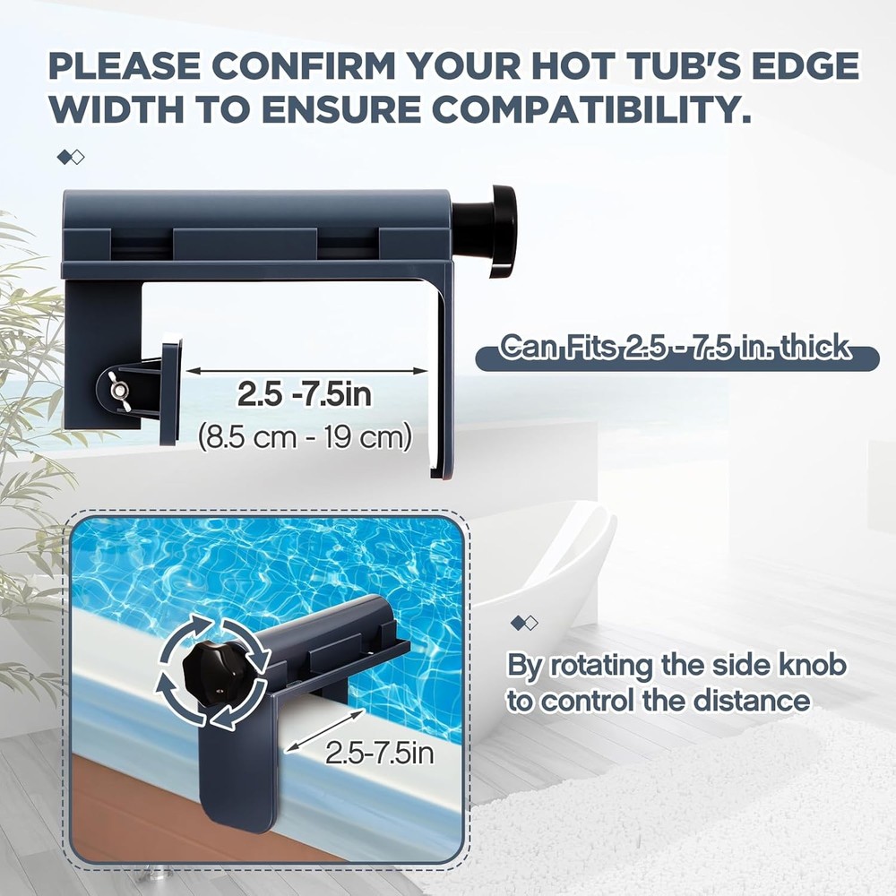 Adjustable Hot Tub Table Tray With Cup Holders