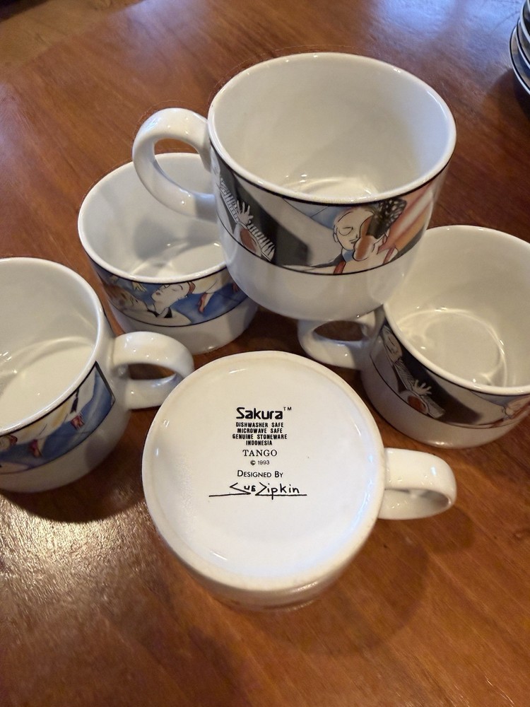 Sakura Tango 1993 Sue Zipkin Dinnerware Set 17 pc Super Nice !!!
