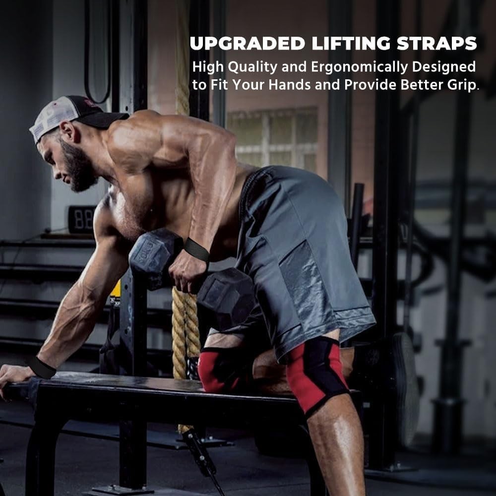 Durable Black Lifting Straps with Wrist Support for Ultimate Workout Efficiency