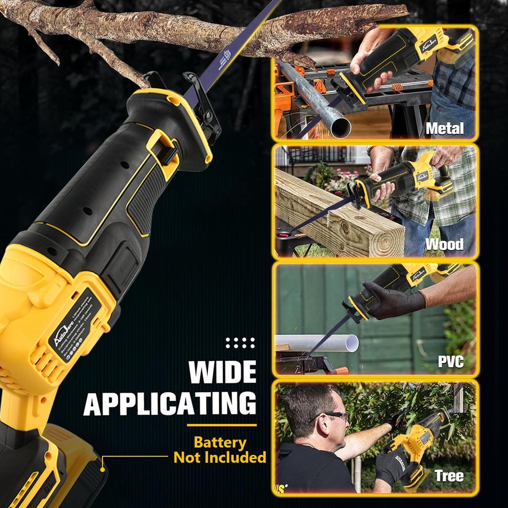 Cordless Brushless Reciprocating Saw for Dewalt 20V Battery,Variable Speed Tool