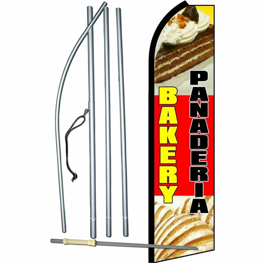 Bakery Panaderia Flag Flutter Feather Banner Swooper Bundle Kit COMPLETE