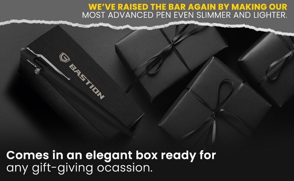 BASTION® Bolt Action Pen - SLIM ALUMINUM BLACK With GiftBox | PREMIUM QUALITY
