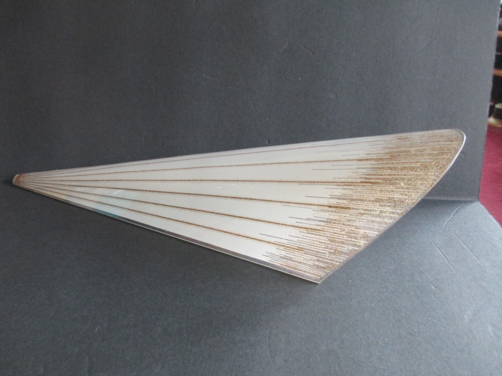 Vintage Lightolier MCM 1950s Gold Champagne Sconce Slip Shade Light Lamp C87