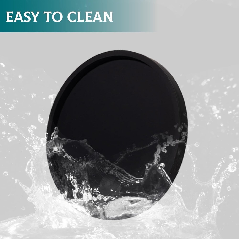 Round Black Silicone Vanity Tray 9"