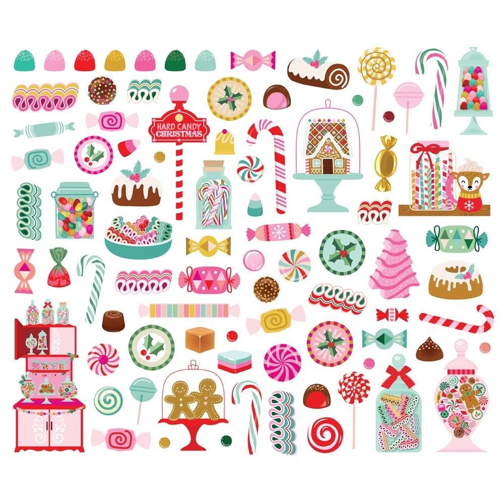 SS DieCuts Sweet Bits Hard Candy Christmas Jars Cupboard Gumdrops Canes Cookies