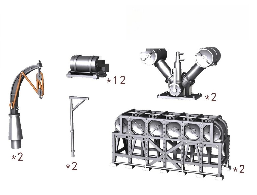 SSMODEL  R350111 1/350 scale thunderbolt components