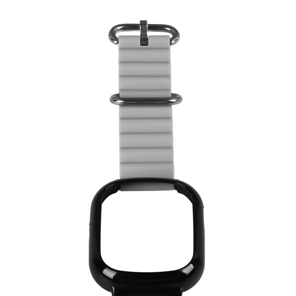 Watch Silicone Strap With Built In PC Case Adjustable Wristband (Gray )