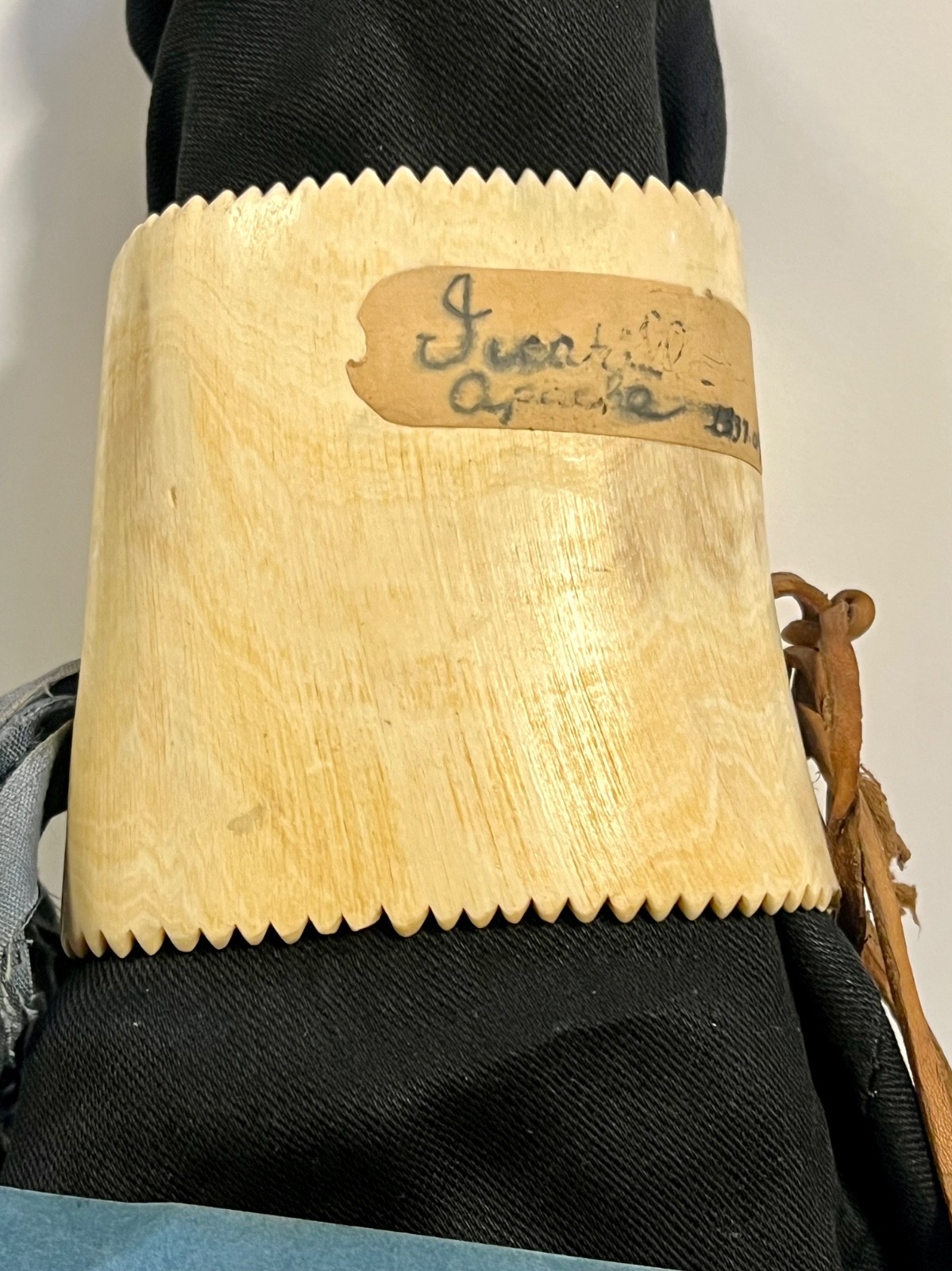 Original Native American Apache Indian Carved Ceremonial Dance Bracelet; Papers