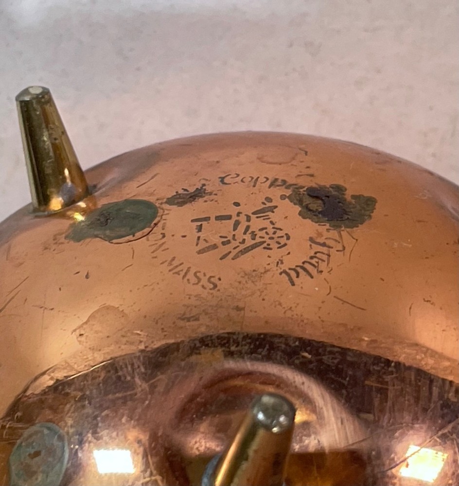 Copper & Brass Small Planter, Roly Poly Caldron, Coppercraft Guild c1970s