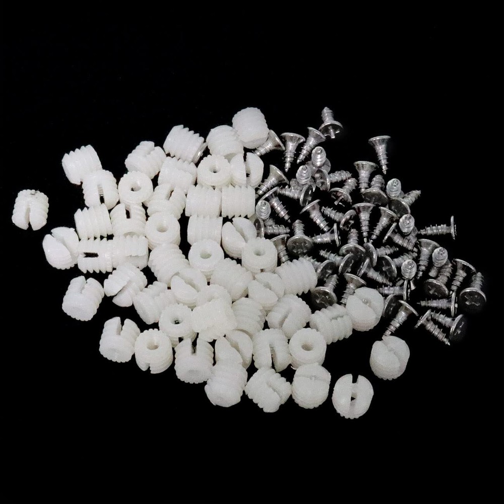 50 Sets Plastic Hinge Dowel Inserts with Screws 50pcs M4x9 Hinge Dowel Insert...