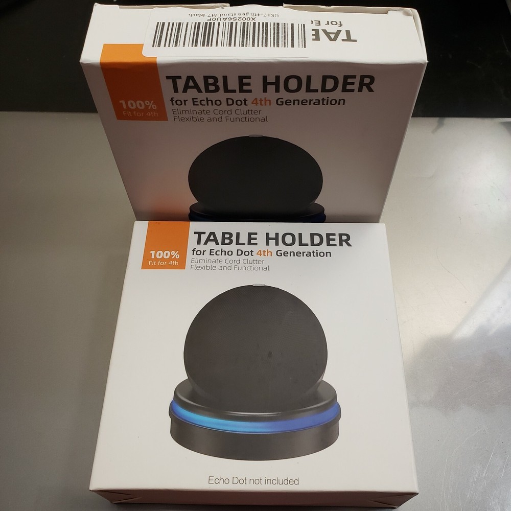 Echo Dot 4th Generation Black Table Holder, Clever Desktop Stand Mount New