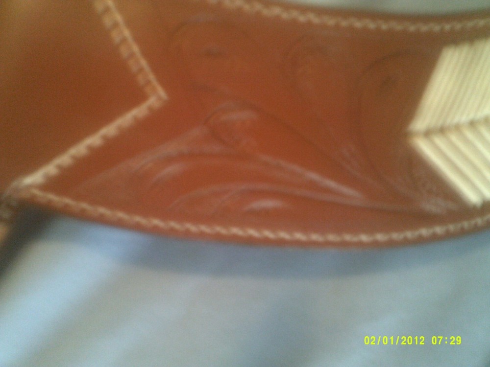 Showman Pulling Breast Collar Latigo Arrow Design with Rawhide Accents