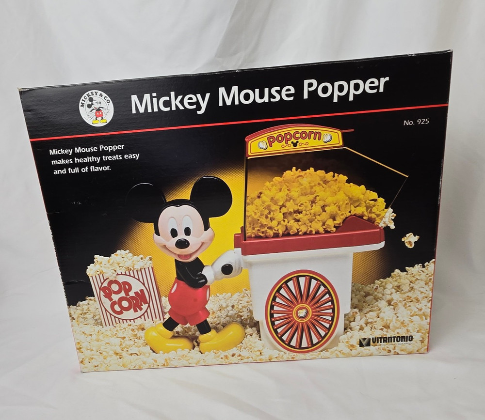 NIB Mickey Mouse Popcorn Popper - 90's Disney Complete