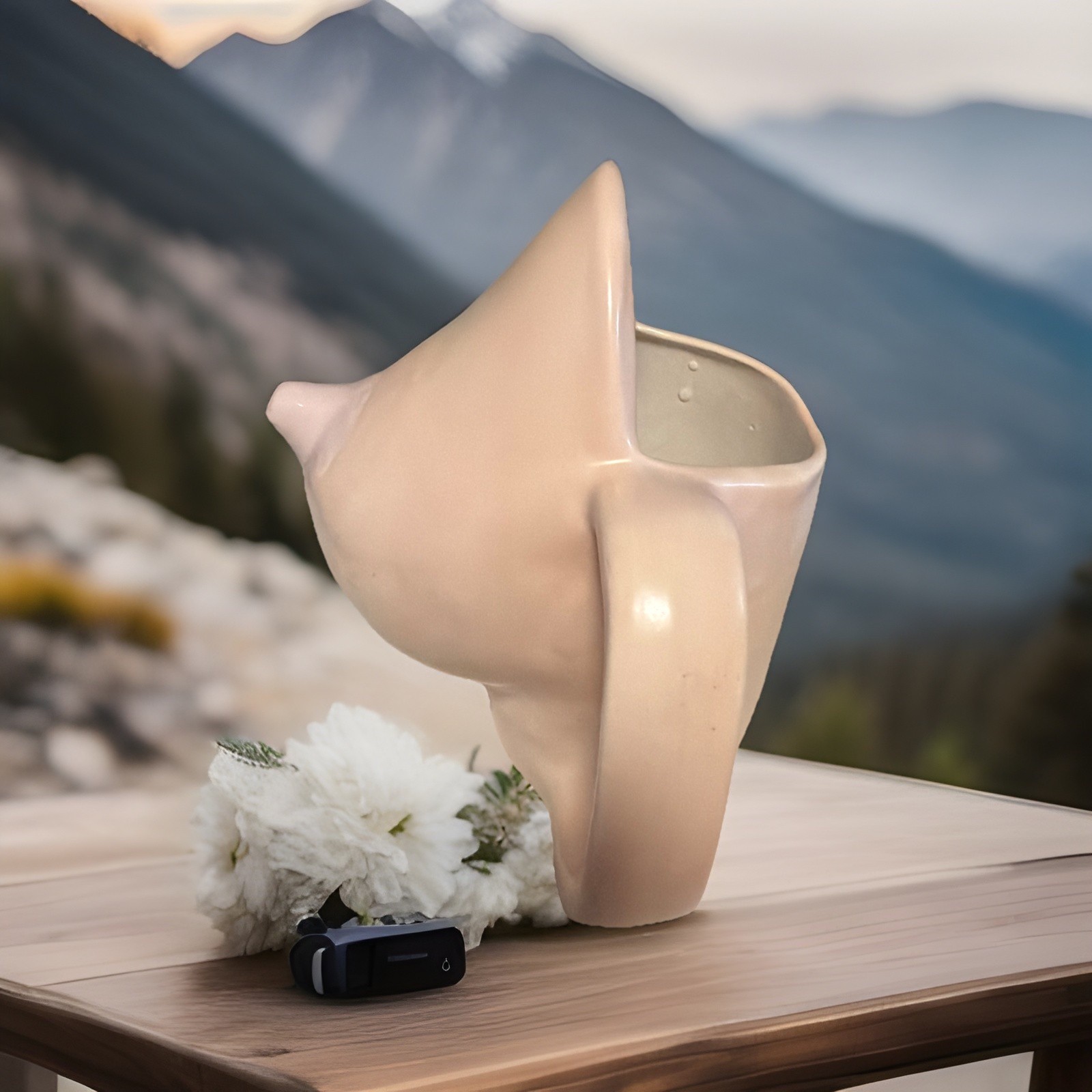 Vintage Ceramic Boob Coffee Mug Novelty Mug Cream Jug Nipple Sipper 70s-80s 6”