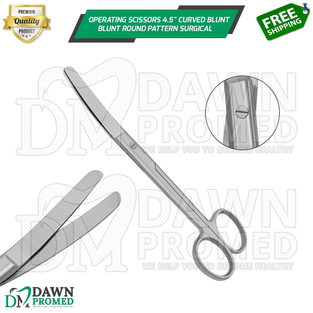 Operating Scissors 4.5" Curved Blunt Blunt Round Pattern Surgical Instruments