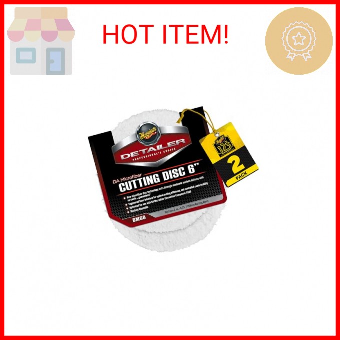 Meguiar's DA 6” Microfiber Cutting Disc, Microfiber Pads Compatible with a DA Po