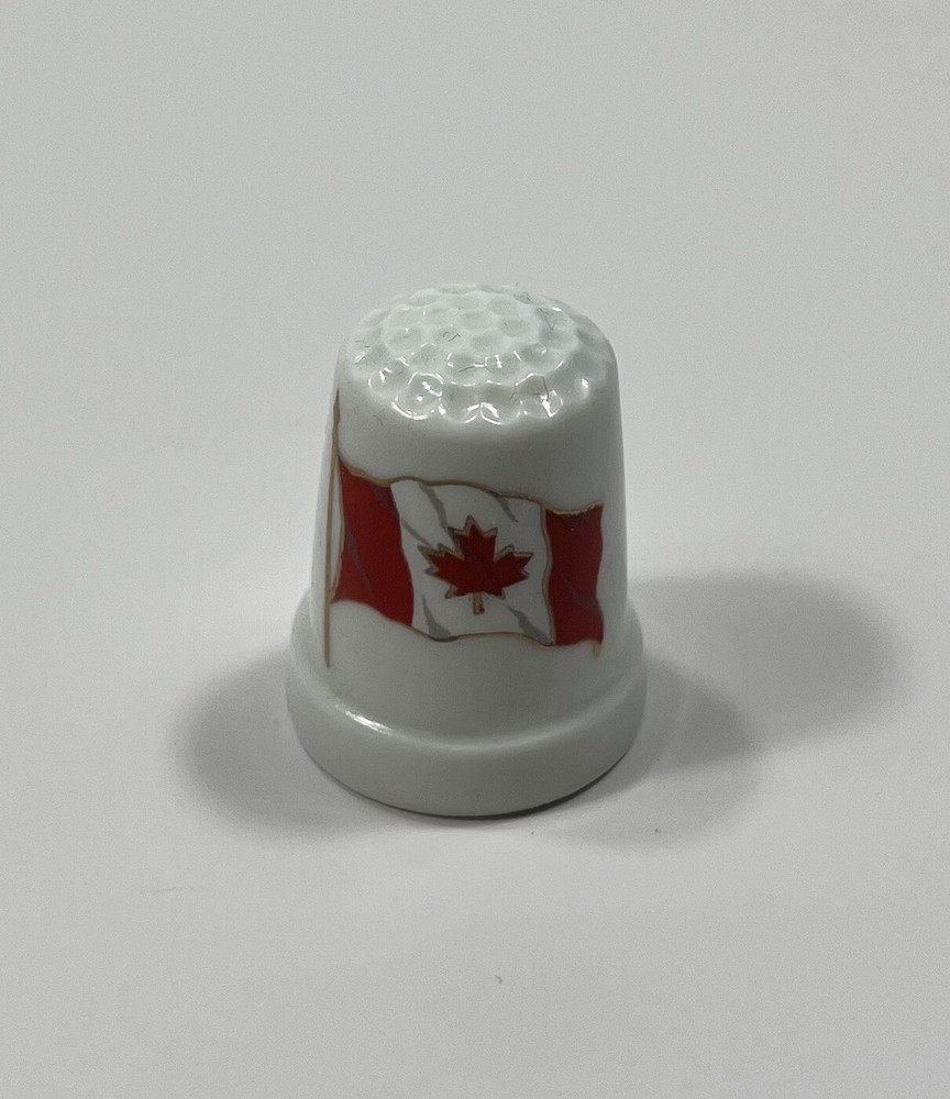 Canada Porcelain Thimble Canadian Flag