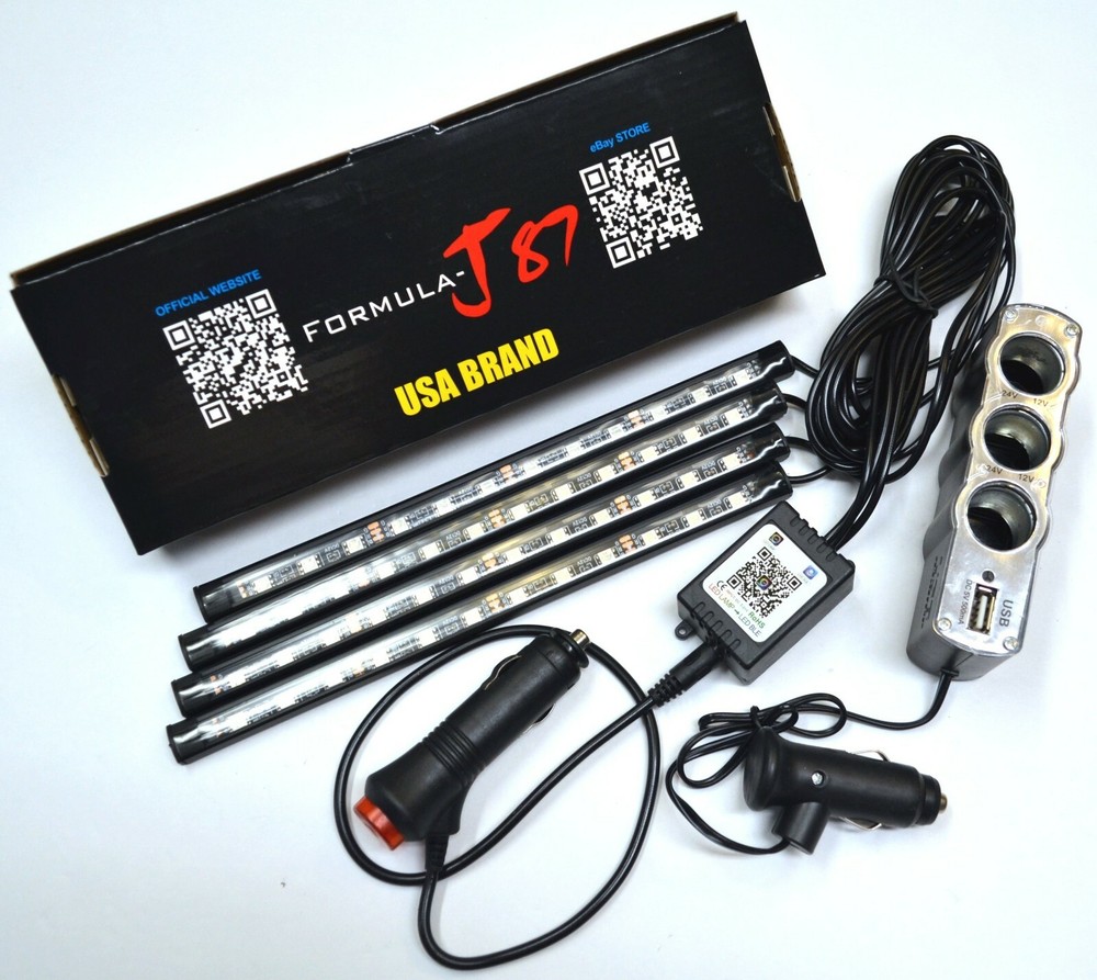 LED RGB Multi-Colors Light Strip Interior Under Car Seat Dash Lamp Bluetooth App