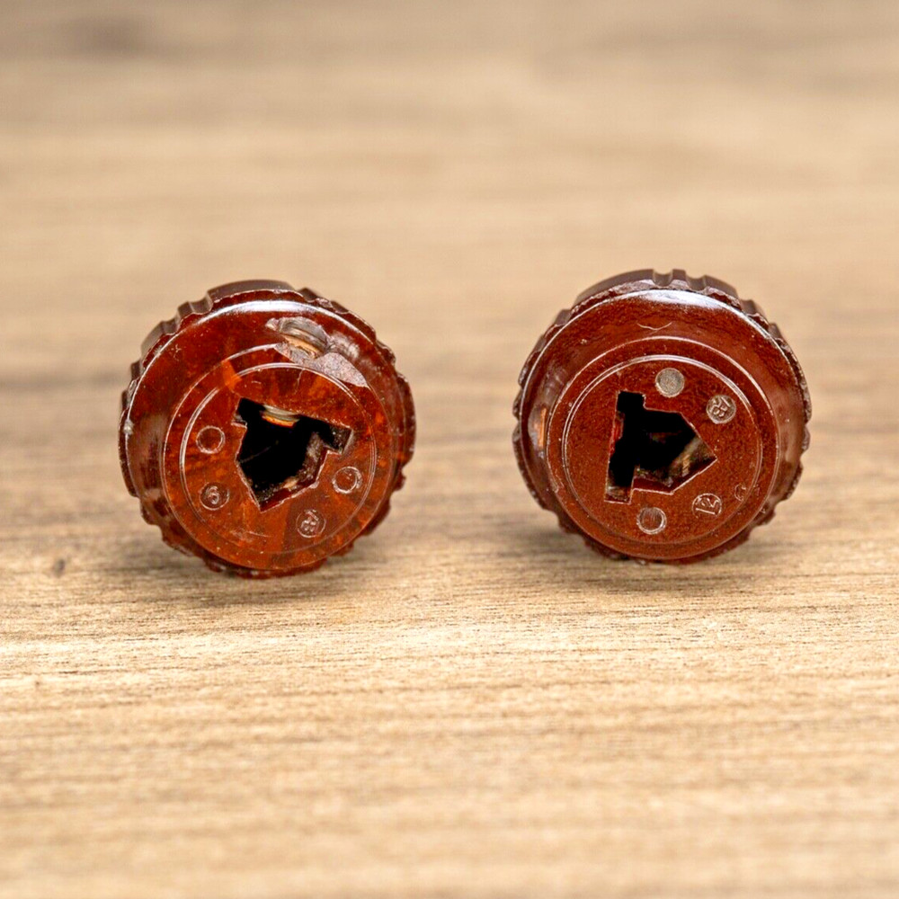 Radio Knobs 1930s-40s Deco Clover Shape Bakelite 2pc 1/4" opening w / Set Screw