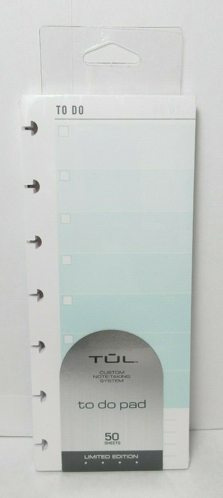TUL To Do Pad 50 Sheets Mint Custom Note-Taking System Limited Edition Sealed