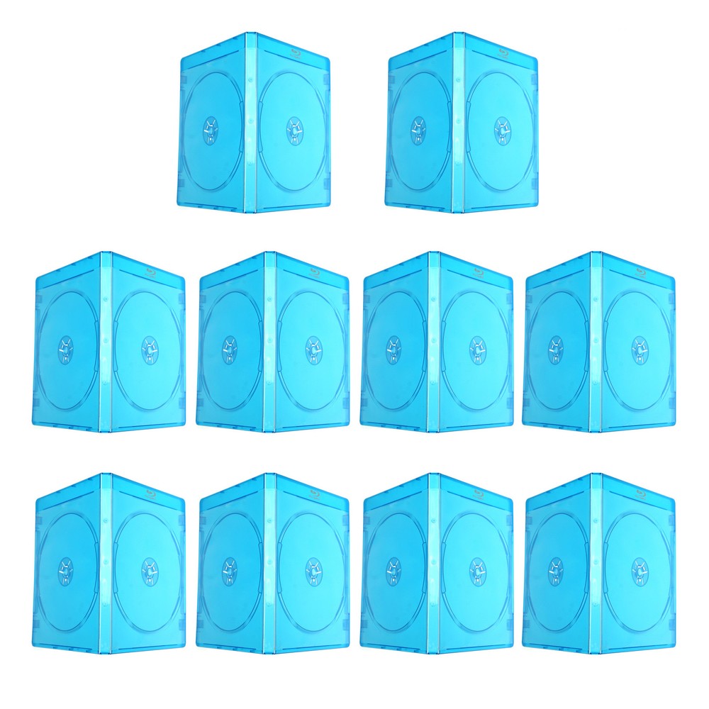10 Pack 11mm DVD CD Empty Case Two Disc Storage Blu-ray Plastic Holder Sleeve