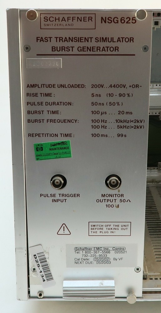 Schaffner NSG 600 Interference Test System w/ NSG 625 Fast Transient Simulator