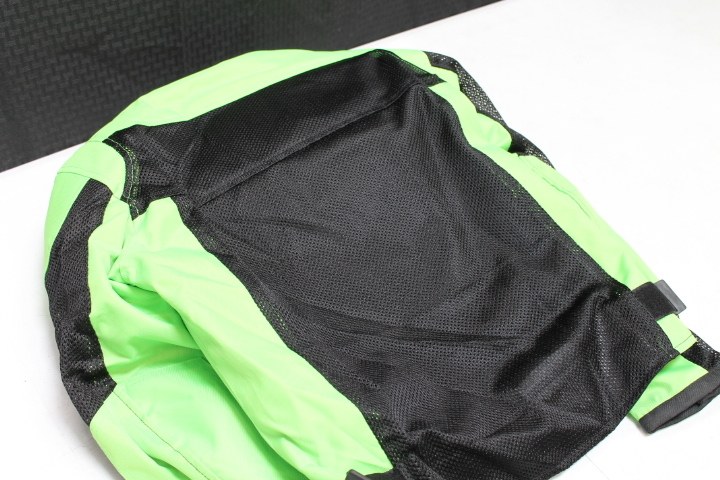 NEW MEDIUM M LIME GREEN POLYESTER MESH ARMOR MOTORCYCLE JACKET *JACKET RUN SMALL