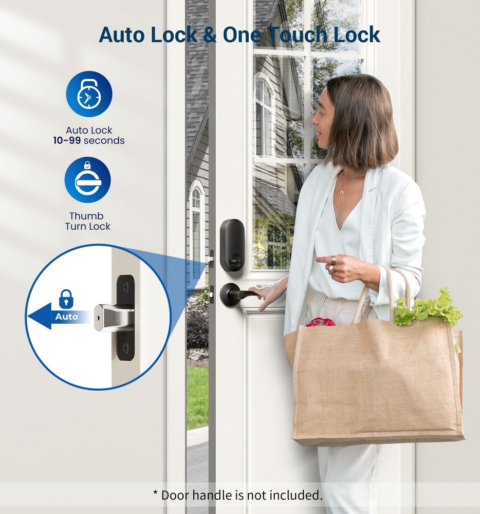 Keyless Entry Door Lock, Electronic Keypad Deadbolt, Keyed Entry, Auto Lock, Ant